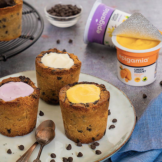 cookie cups with greek yogurt