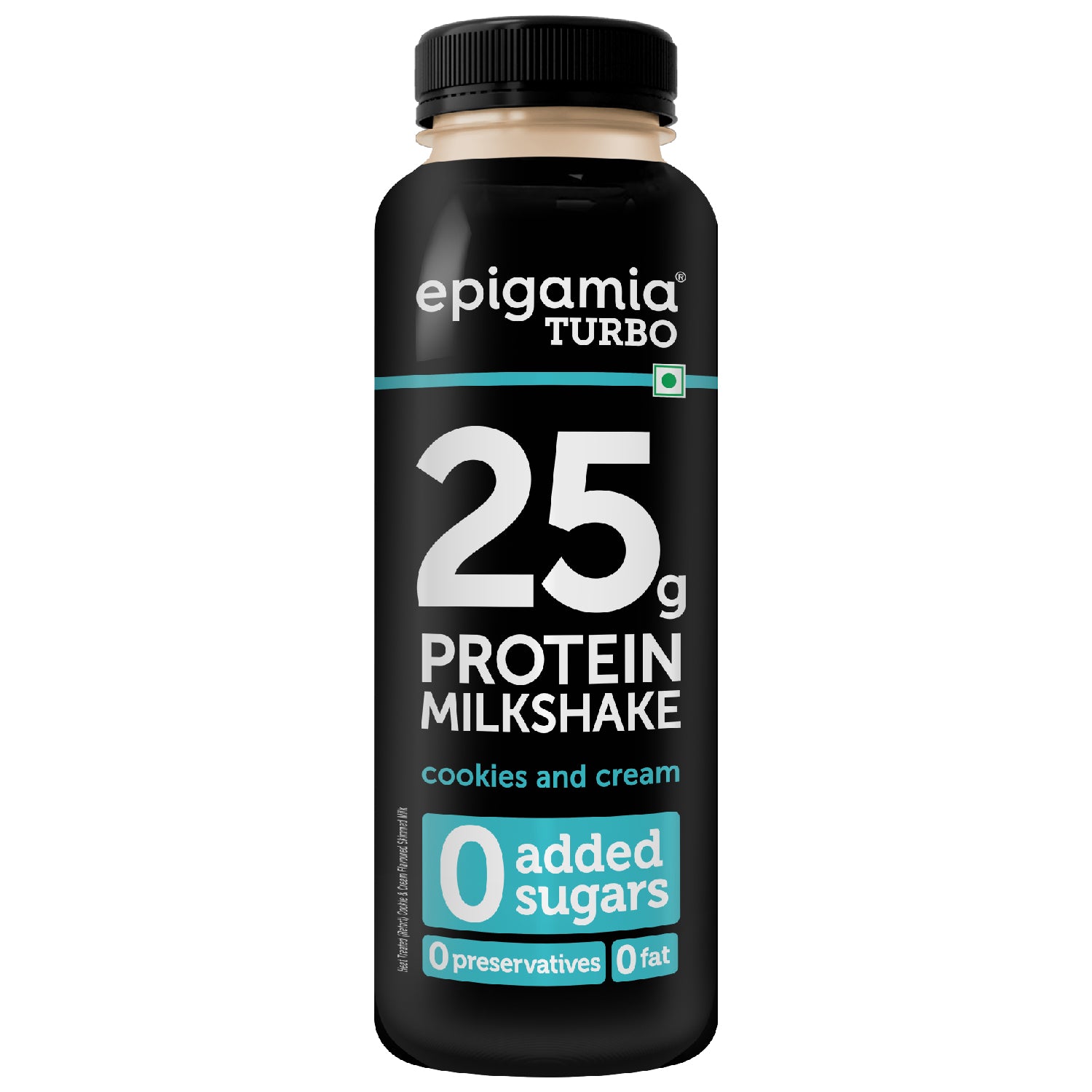 turbo 25g protein milkshake, cookies & cream - Epigamia