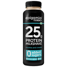 Load image into Gallery viewer, 25g protein turbo milkshake - cookies &amp; cream and vanilla caramel - 250 ml each - pack of 6
