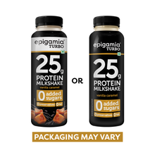 Load image into Gallery viewer, 25g protein turbo milkshake - cookies &amp; cream and vanilla caramel - 250 ml each - pack of 6
