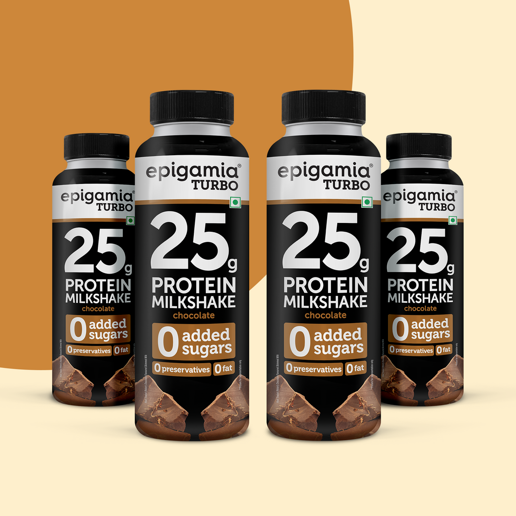 turbo 25 g protein milkshake, chocolate, 250 ml - pack of 4