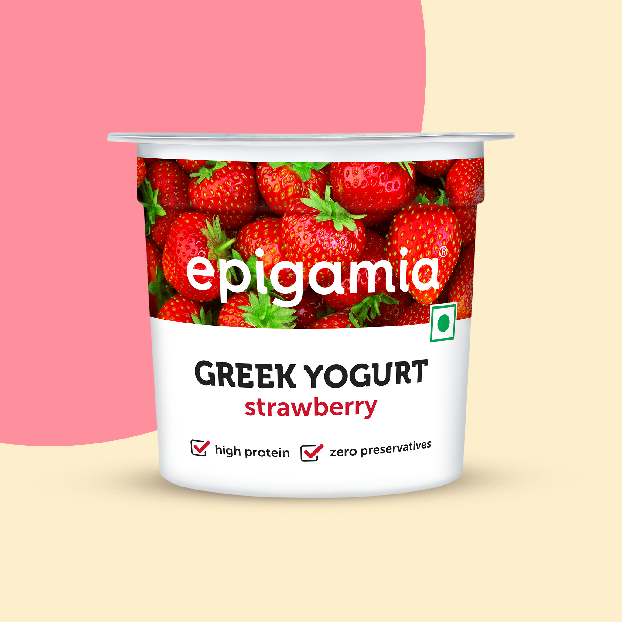 greek yogurt, strawberry - Epigamia