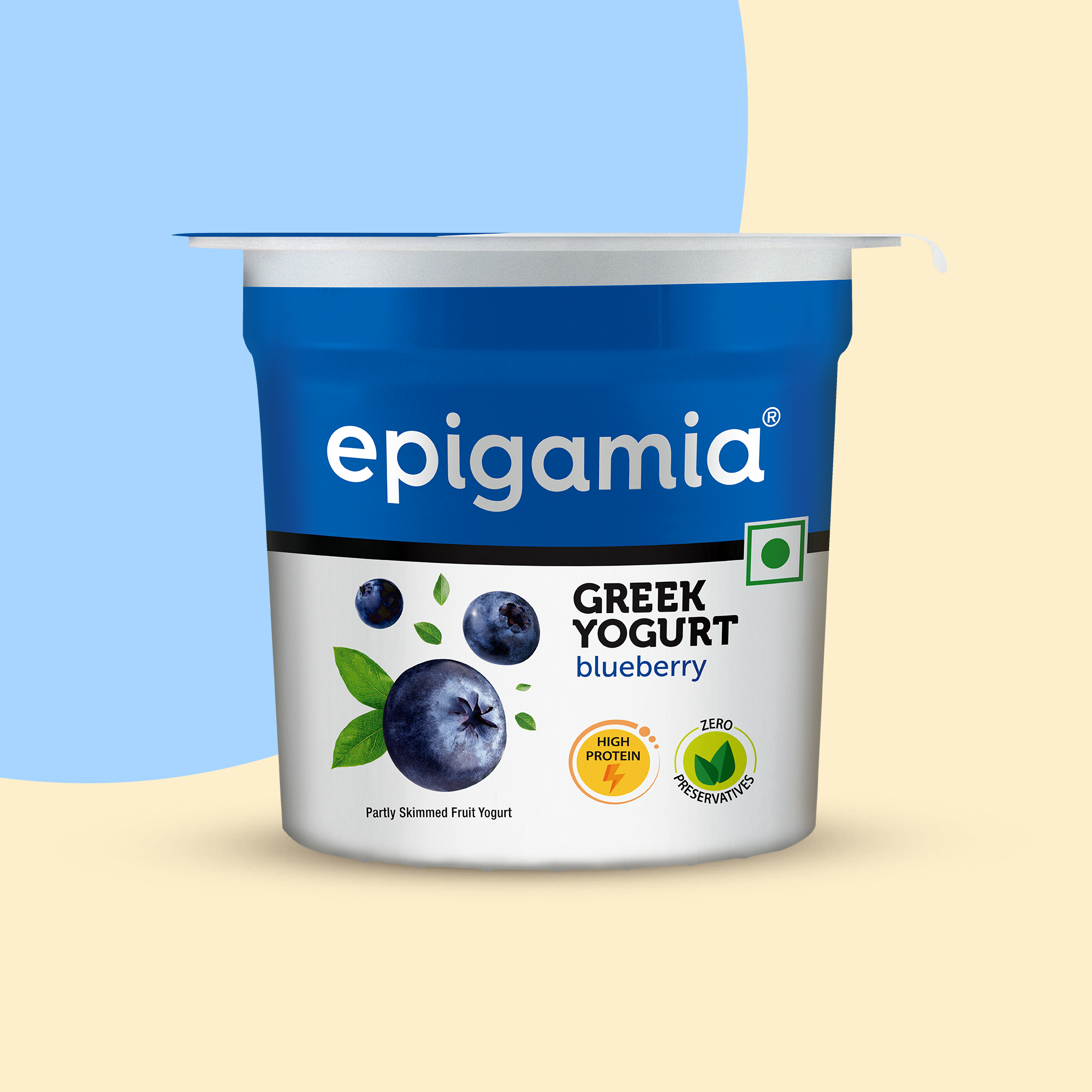greek yogurt, blueberry - Epigamia