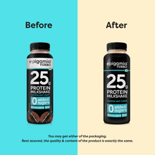 Load image into Gallery viewer, 25g protein turbo milkshake - cookies &amp; cream and vanilla caramel - 250 ml each - pack of 6
