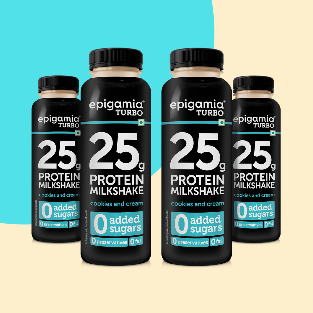 25g protein turbo milkshake - cookies & cream - 250 ml each - pack of 4