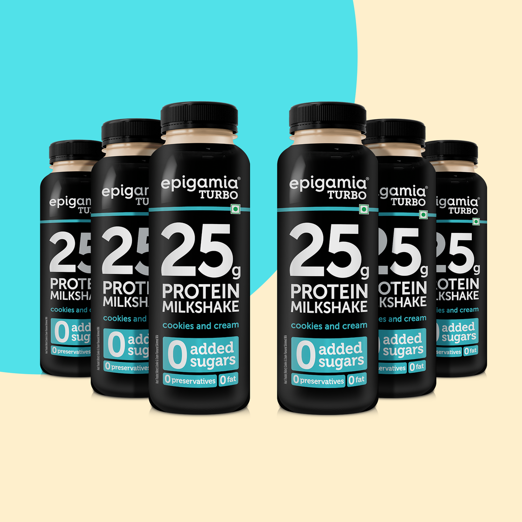 25g protein turbo milkshake - cookies & cream - 250 ml each - pack of 6
