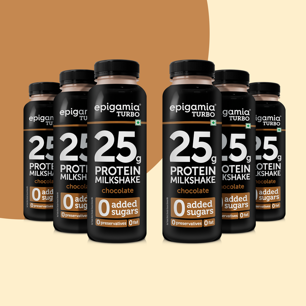25g protein turbo milkshake - chocolate - 250 ml each - pack of 6
