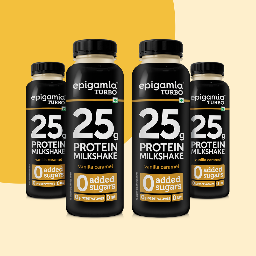 25g protein turbo milkshake - vanilla caramel - 250 ml each - pack of 4