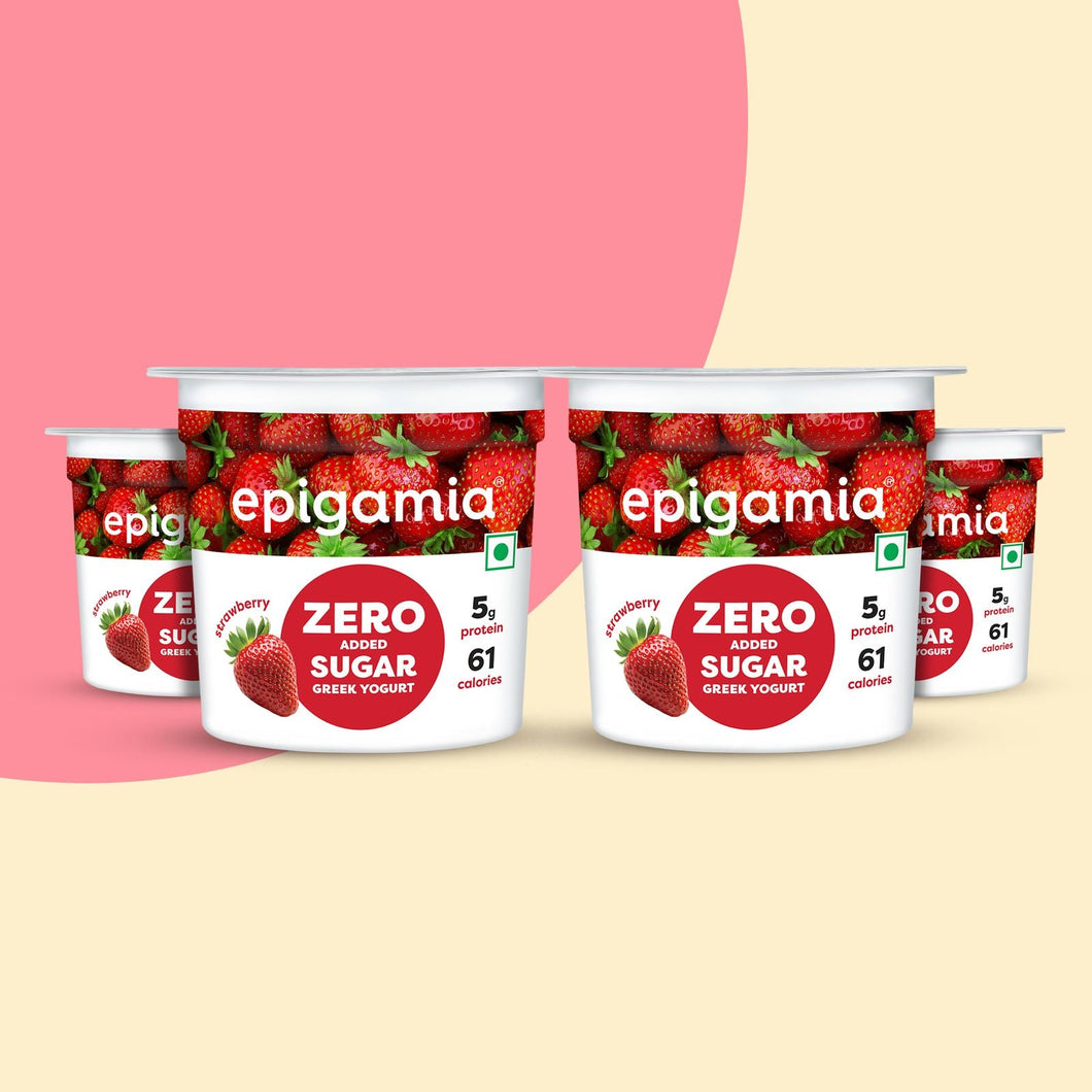 zero added sugar greek yogurt, strawberry - pack of 4