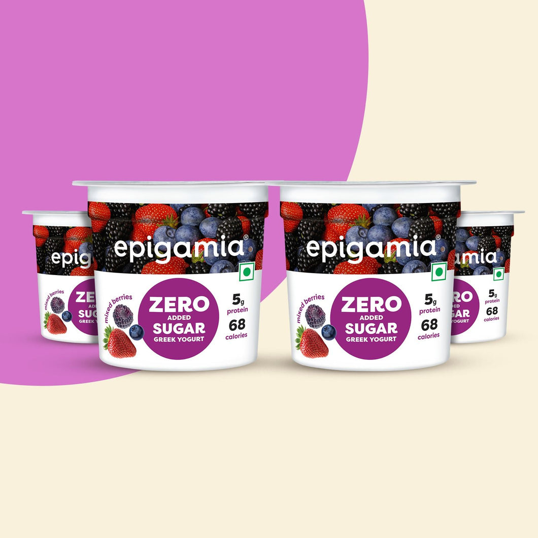 zero added sugar greek yogurt, mixed berries - pack of 4