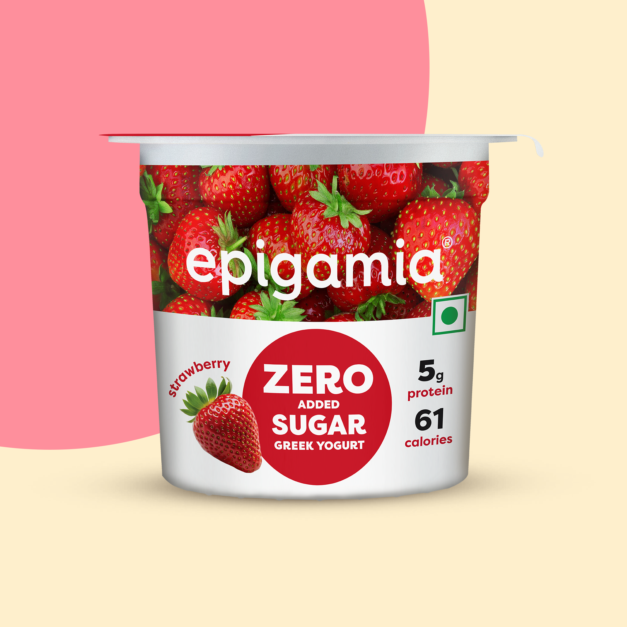 zero added sugar greek yogurt, strawberry Epigamia