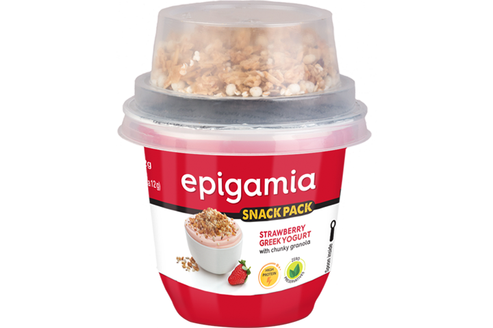 Epigamia Snack Pack - Strawberry Greek Yogurt with Chunky Granola