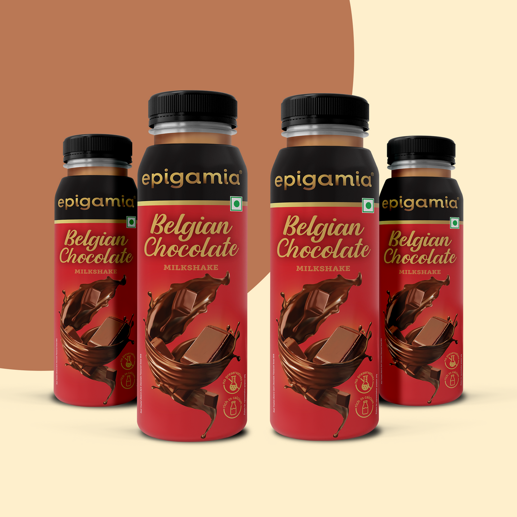 belgian chocolate milkshake, 180 ml each - pack of 4
