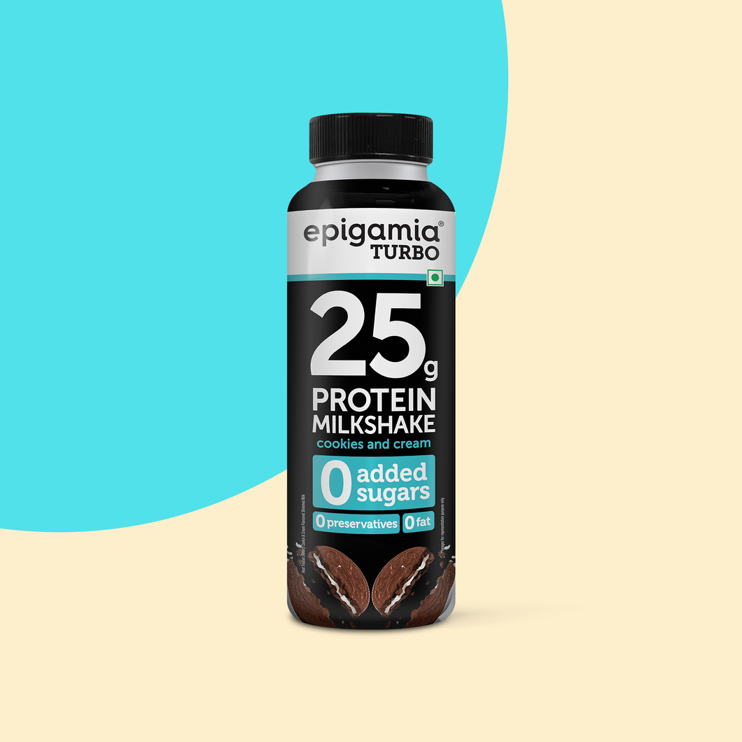 turbo 25 g protein milkshake, cookies & cream - 250 ml