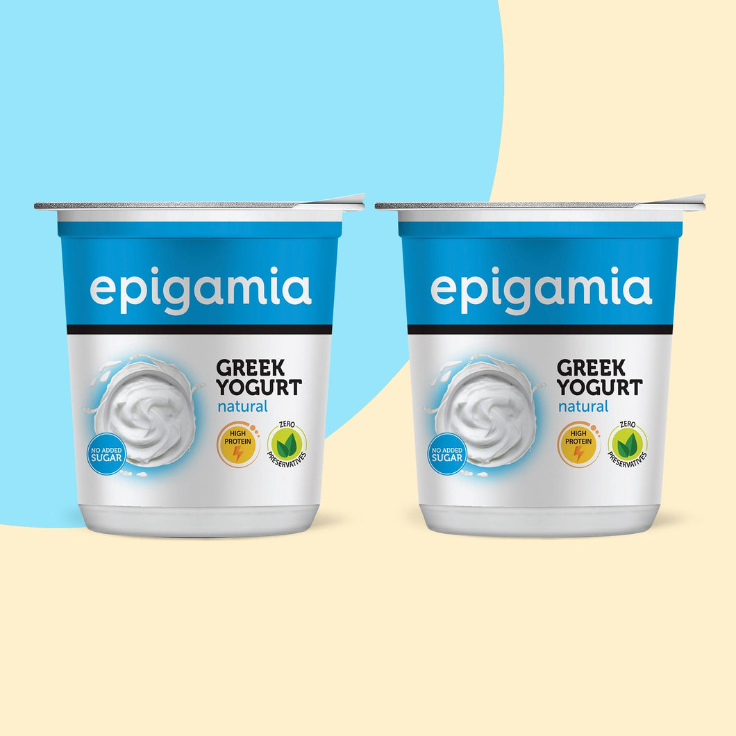 greek yogurt, natural, 400 gm - pack of 2