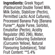 Load image into Gallery viewer, greek yogurt, no added sugar, banana - pack of 4

