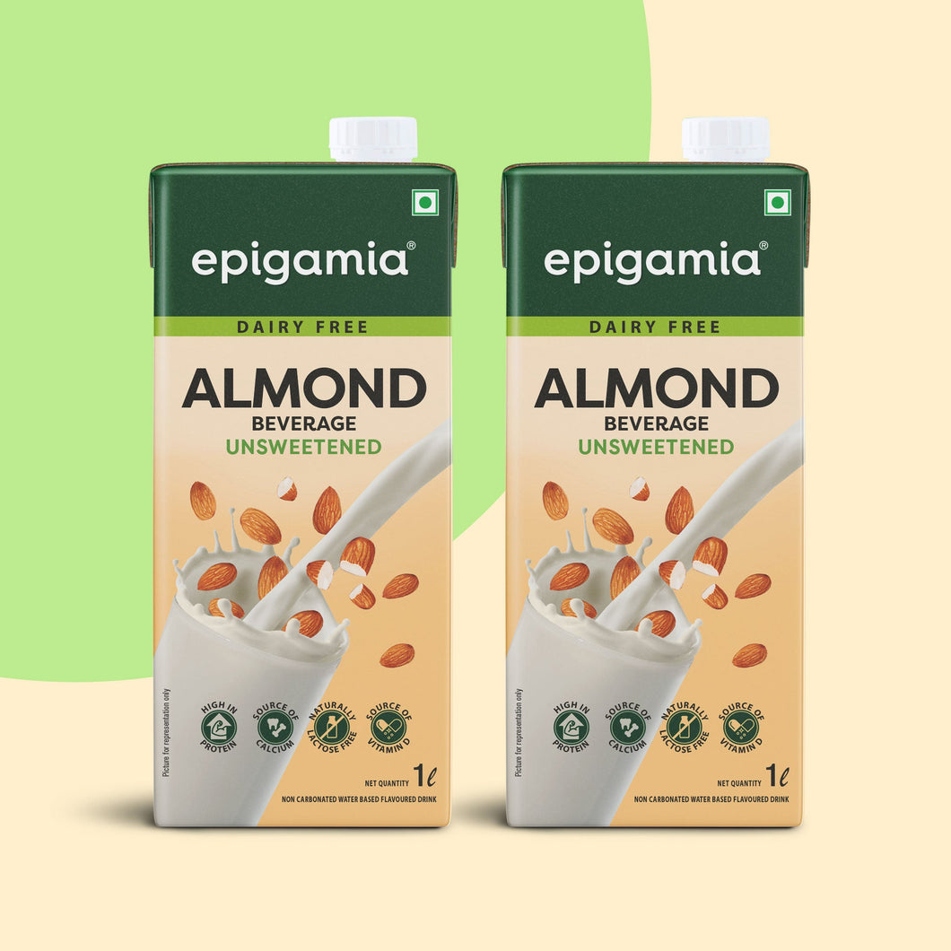 almond beverage, unsweetened, 1 litre - pack of 2