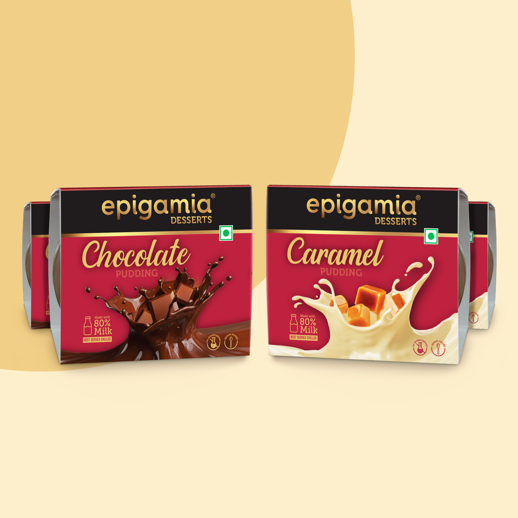 chocolate & caramel pudding, 70 gm - pack of 4